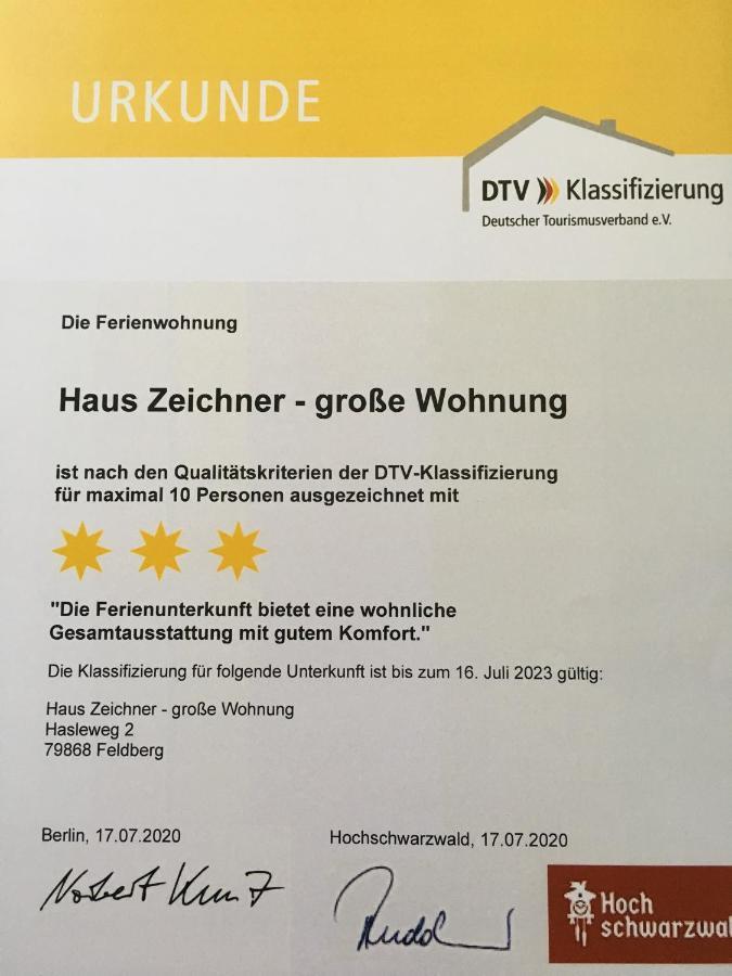 Haus Zeichner 4 Zimmer Ferienwohnung Feldberg  Exterior foto